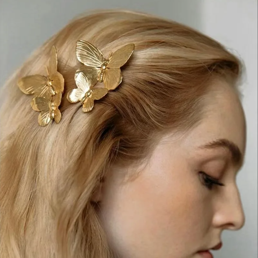 Vintage Fashion In Chinese - Vintage Butterfly Metal Hairpin Headdress for