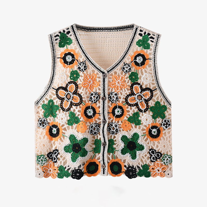 Crochet Top Boho - Daisy Crochet Vest for Women Sleeveless