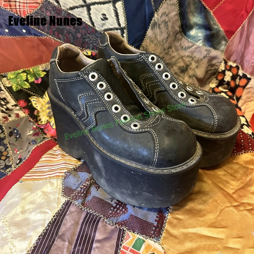 Vintage Y2K - Y2K Platform Wedge Fashion Pumps Round