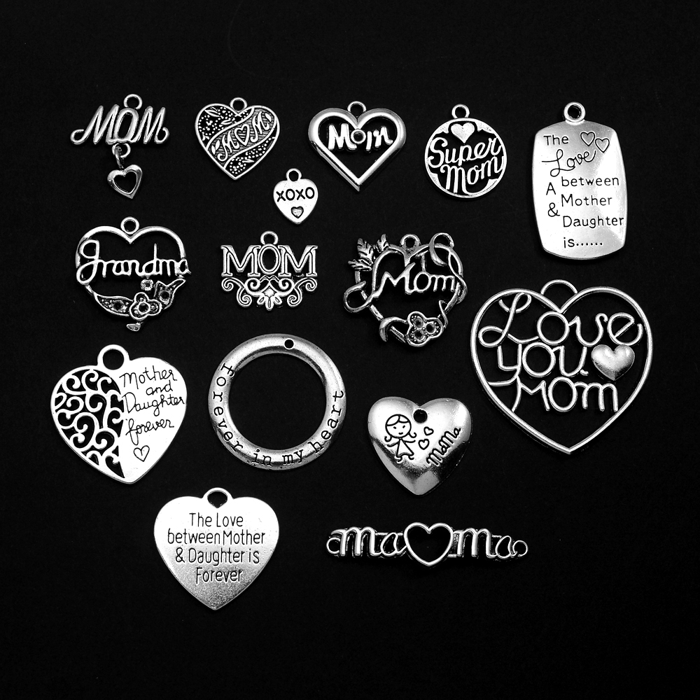 Vintage Fashion Resale - 5-50pcs/lot Antique Mom Mother Daughter Charms
