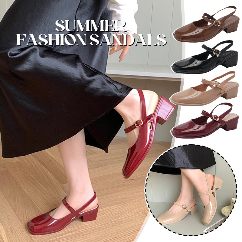 Women's Sandals Summer 2025 Sq - Vintage Old Fashion ulasan dan harga