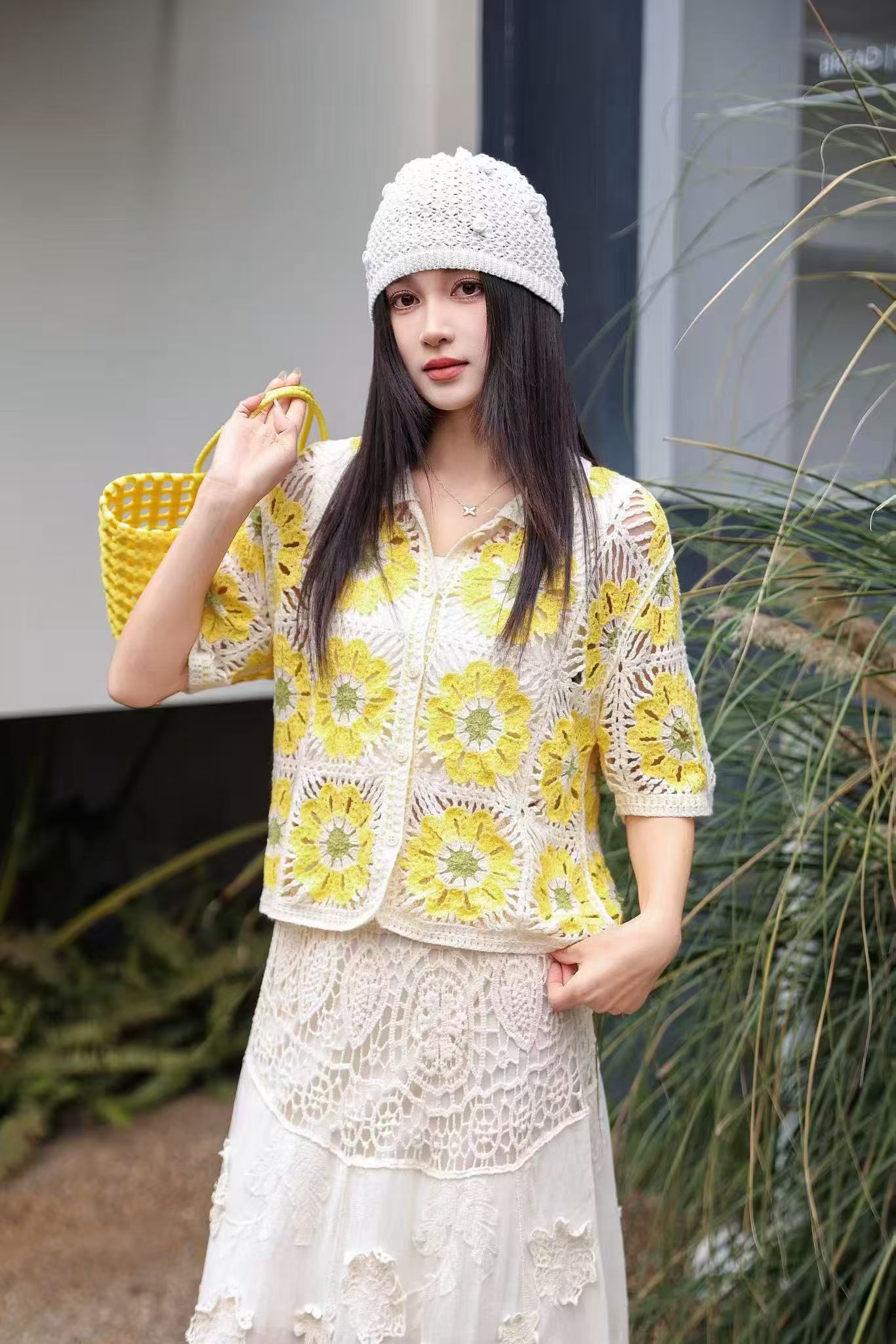 Granny Square Crochet Knit Pol - Crochet Top Boho ulasan dan harga