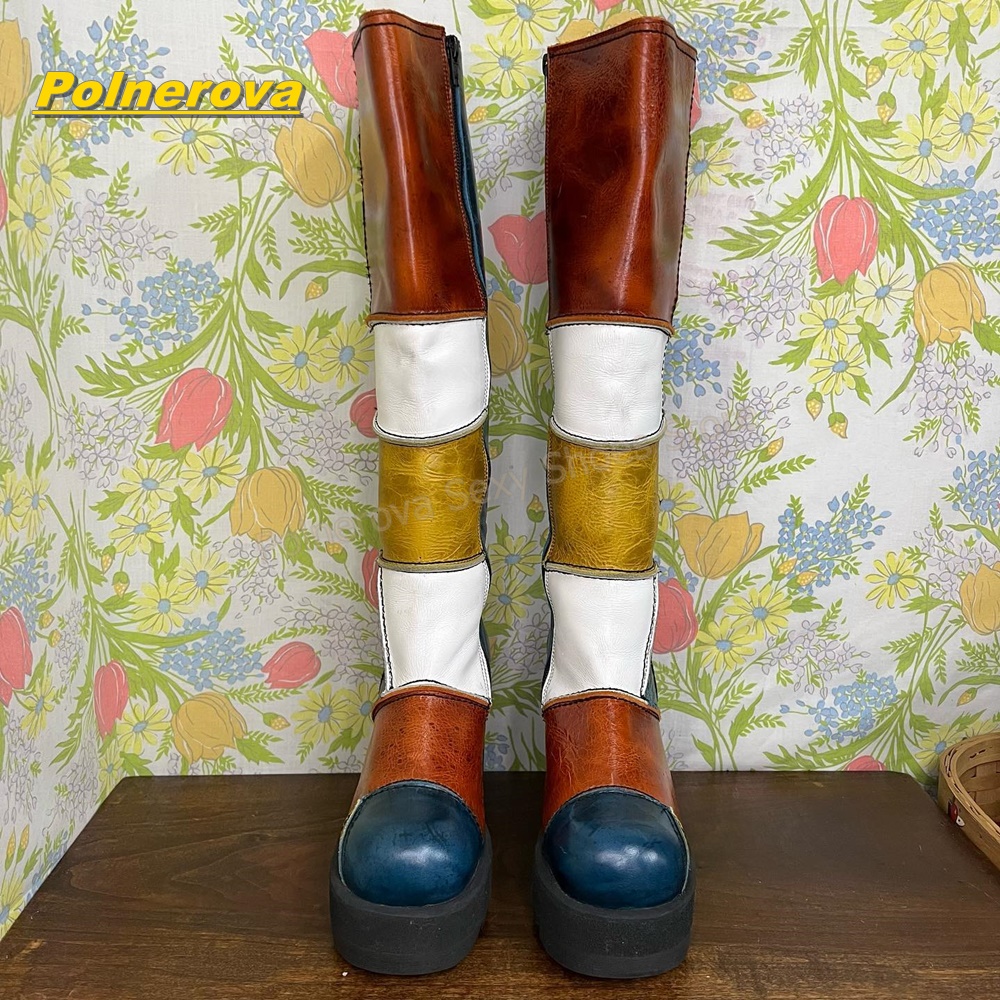 Women Retro Patchwork Leather  - Vintage Y2K ulasan dan harga