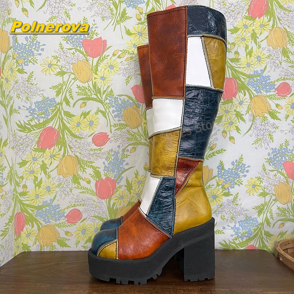 Women Retro Patchwork Leather  - Vintage Y2K ulasan dan harga
