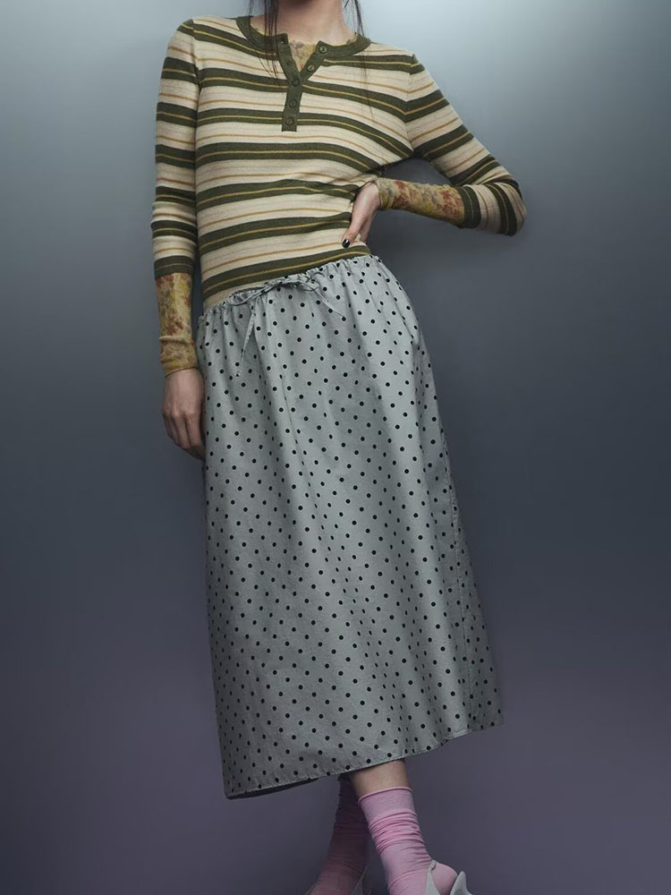 New Summer Women's Midi Skirt  - Vintage Fashion In Chinese ulasan dan harga
