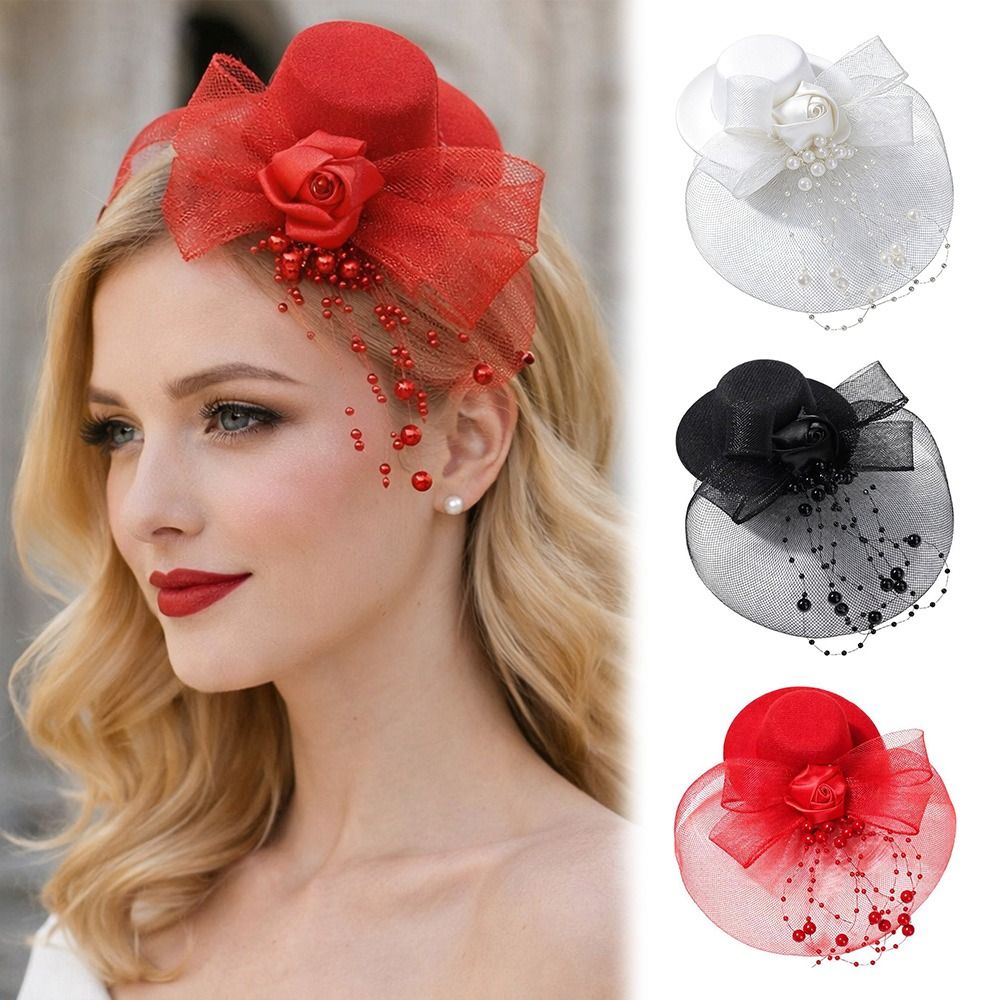 Fashion Elegant Mesh Top Hat B - Vintage Fashion Show ulasan dan harga