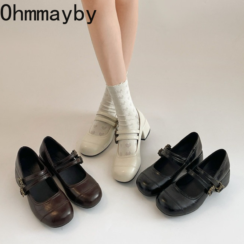 Vintage Thick Heel Women Mary  - Vintage Fashion Online ulasan dan harga