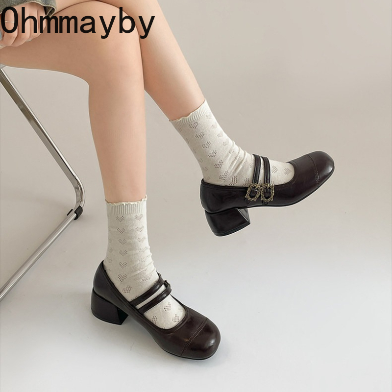 Vintage Thick Heel Women Mary  - Vintage Fashion Online ulasan dan harga