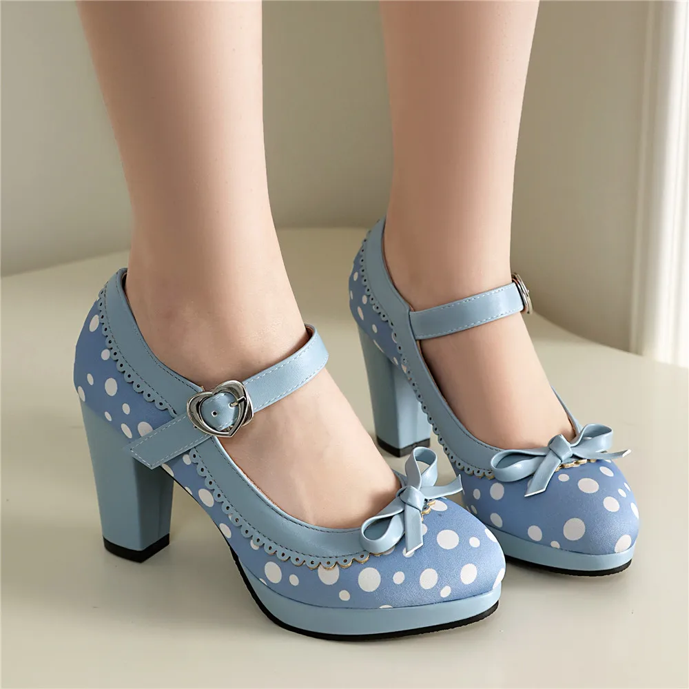 2025 New Polka dot Lolita Shoe - Vintage Old Fashion ulasan dan harga