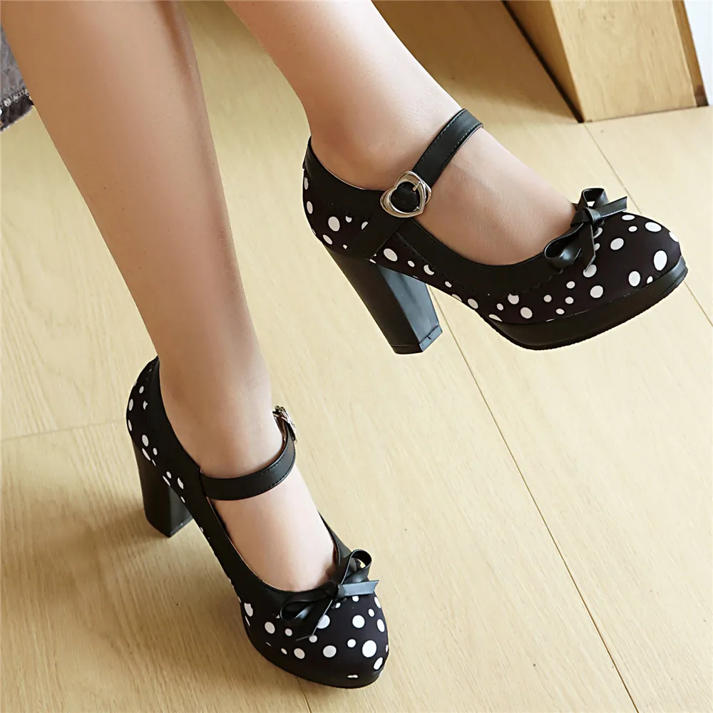 2025 New Polka dot Lolita Shoe - Vintage Old Fashion ulasan dan harga