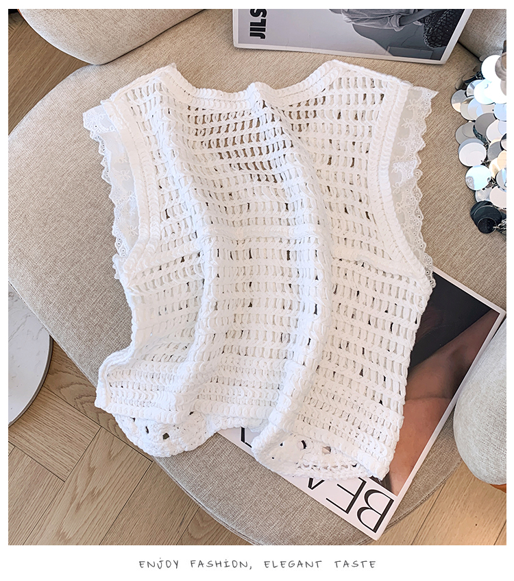 Ruffle Trim Crochet Vest Top B - Crochet Top Boho ulasan dan harga