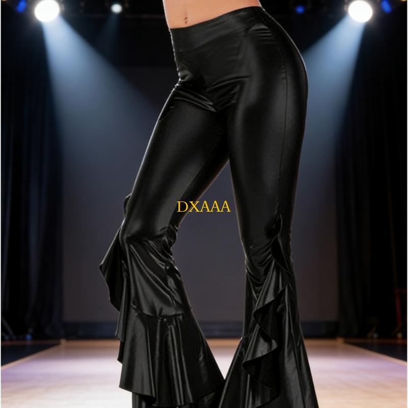 DXAA Women Glossy Metallic Fla - Wide Leg Trouser 70S ulasan dan harga