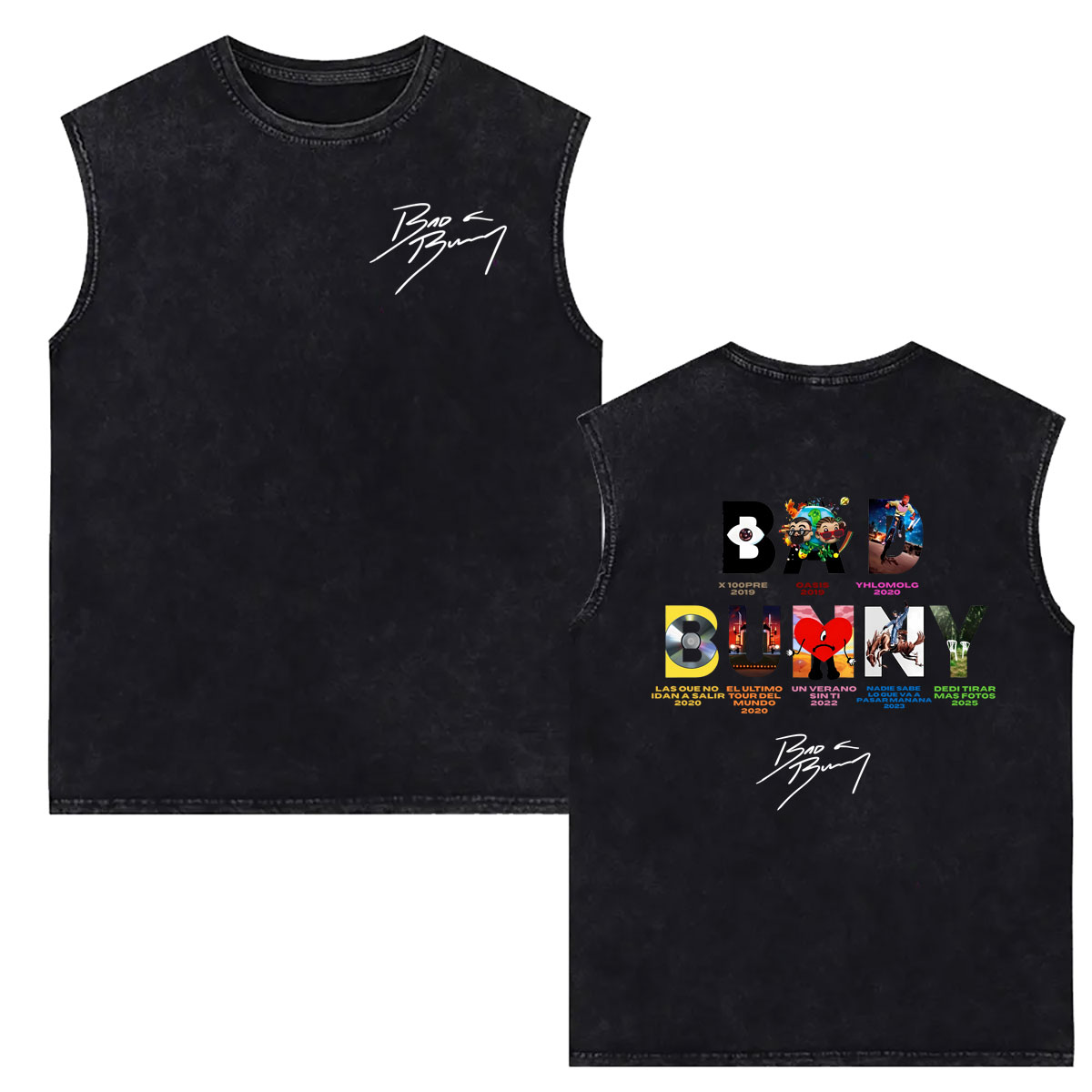 Rapper Bad Bunny Vintage Washe - Vintage Fashion World ulasan dan harga