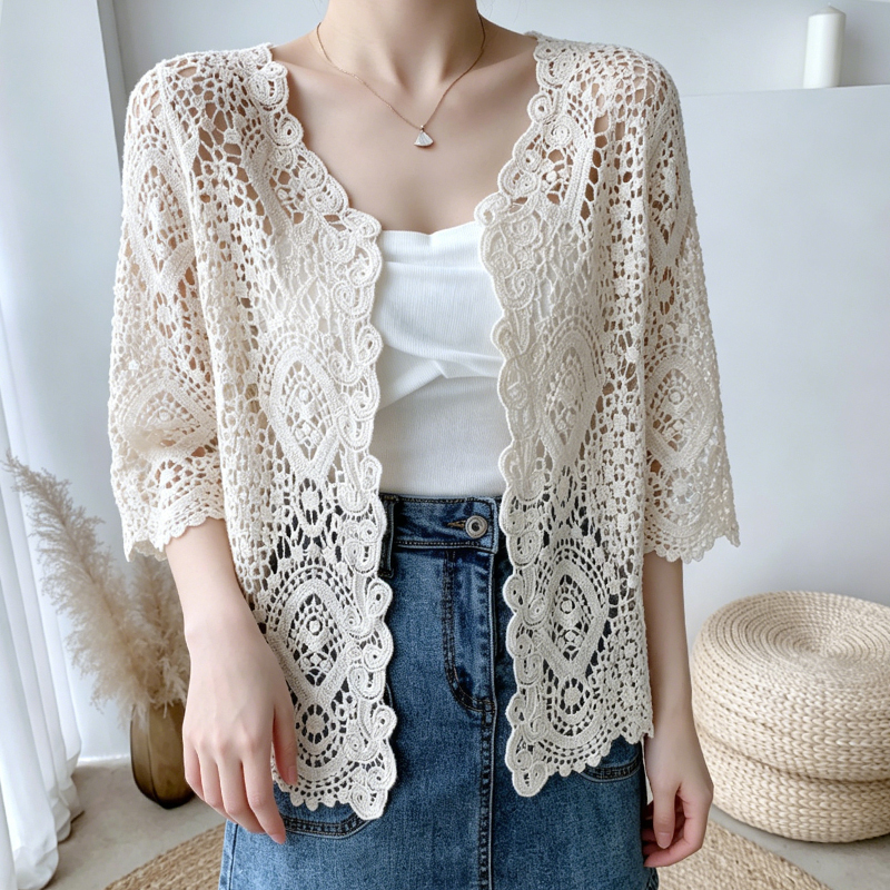 Open Front Crochet Knitted Car - Crochet Top Boho ulasan dan harga
