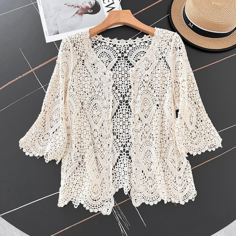 Open Front Crochet Knitted Car - Crochet Top Boho ulasan dan harga