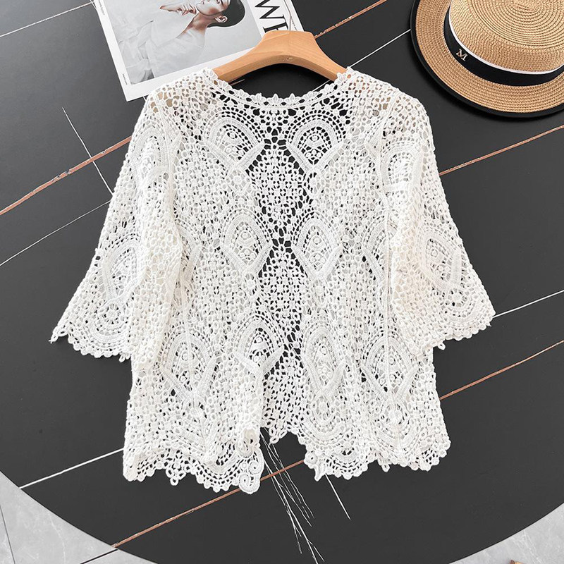 Open Front Crochet Knitted Car - Crochet Top Boho ulasan dan harga