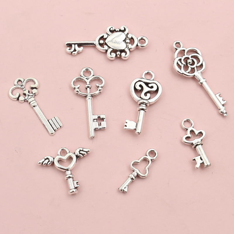 50pcs Vintage Small Key Charms - Vintage Fashion Online ulasan dan harga
