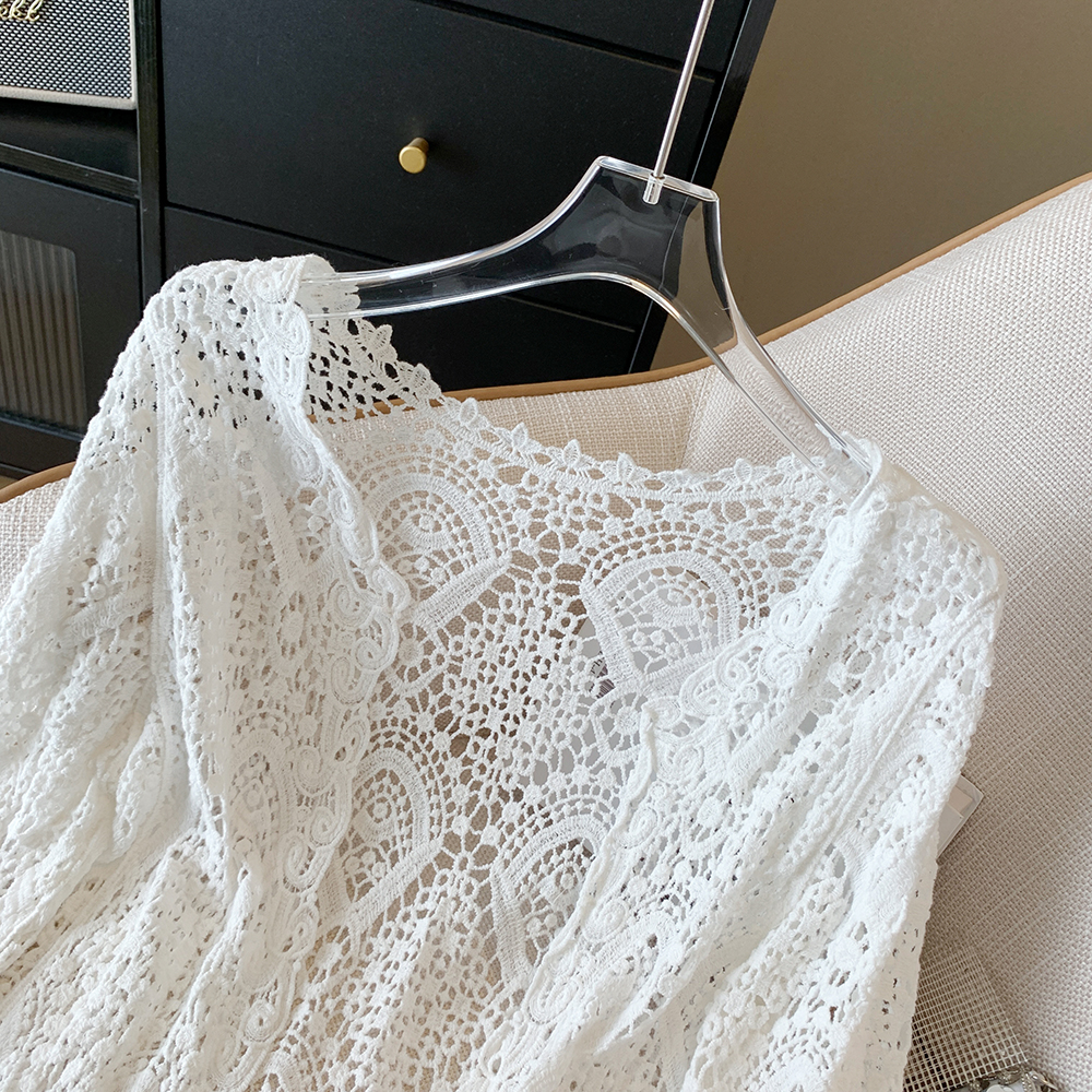 Sheer Crochet Cardigan Open Fr - Crochet Top Boho ulasan dan harga