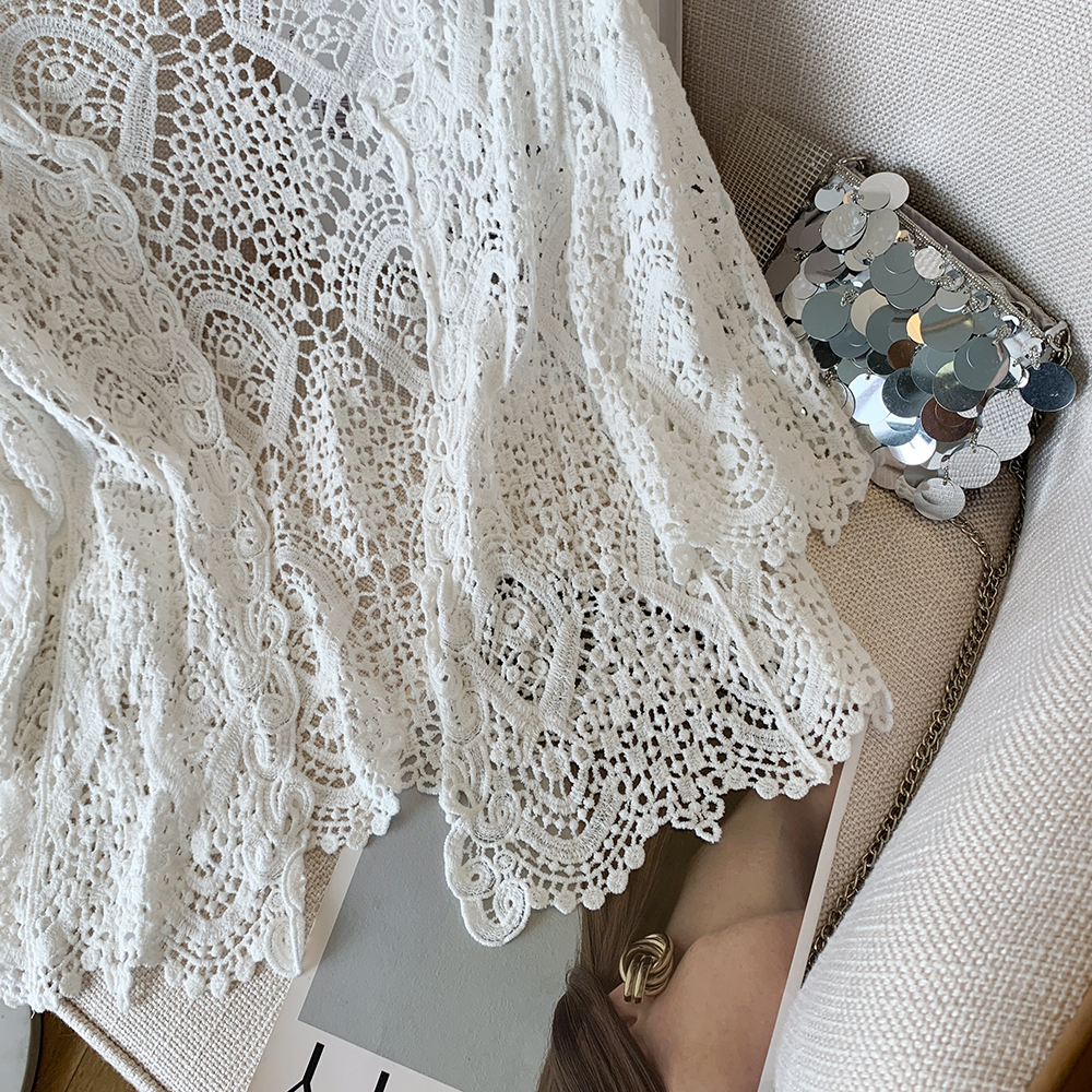 Sheer Crochet Cardigan Open Fr - Crochet Top Boho ulasan dan harga