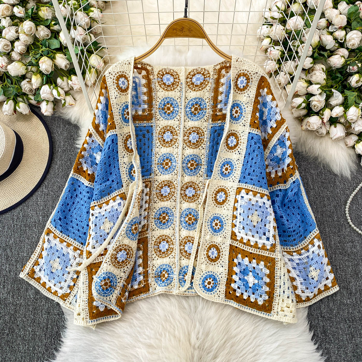 Women's Crochet Cardigan Open  - Crochet Top Boho ulasan dan harga