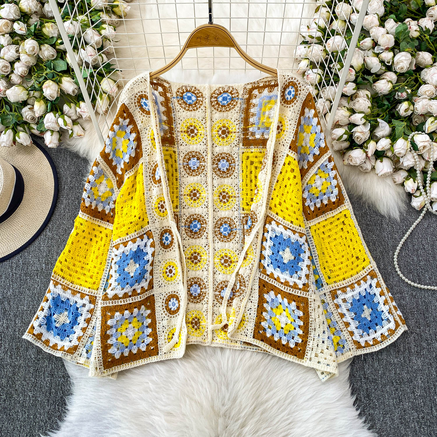 Women's Crochet Cardigan Open  - Crochet Top Boho ulasan dan harga