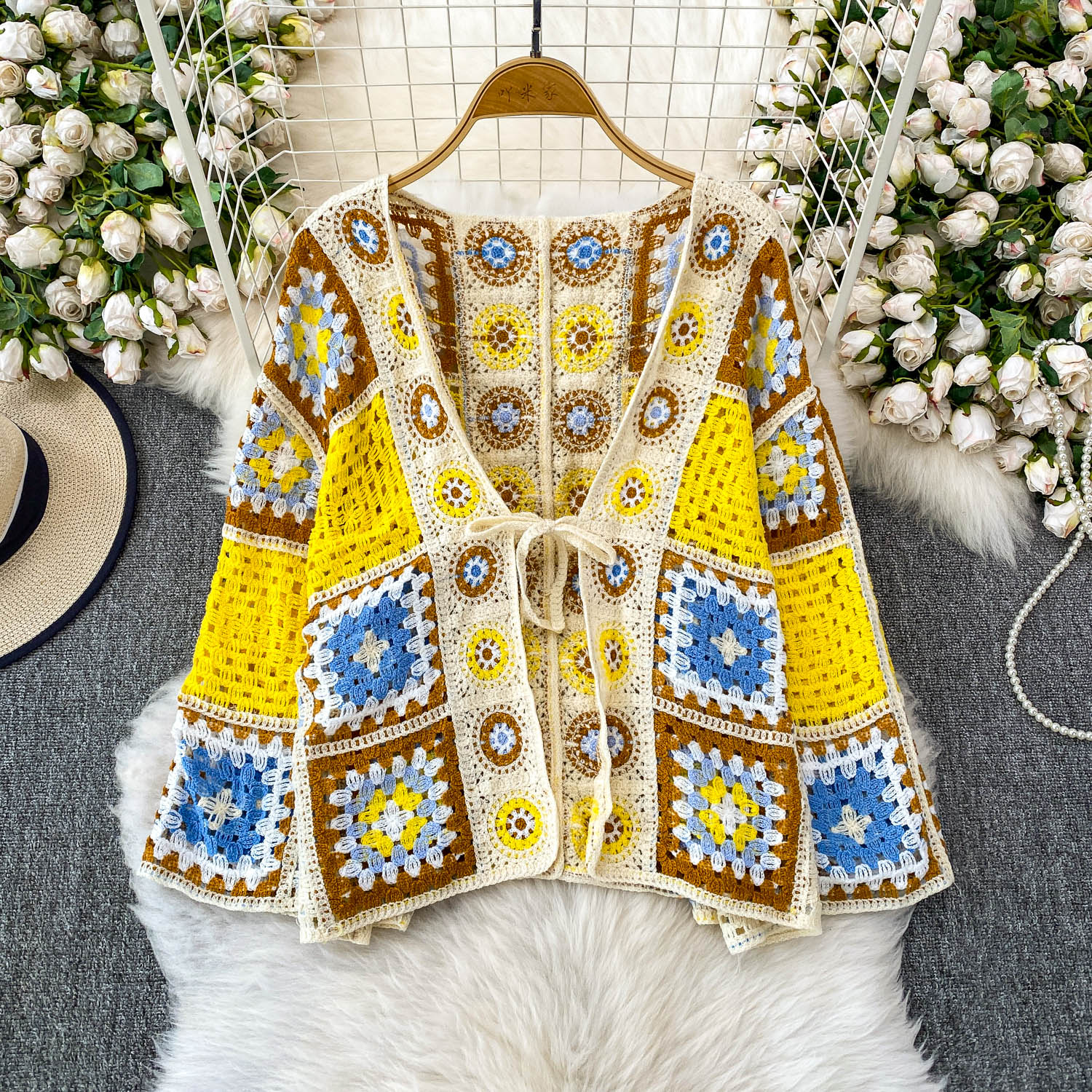Women's Crochet Cardigan Open  - Crochet Top Boho ulasan dan harga