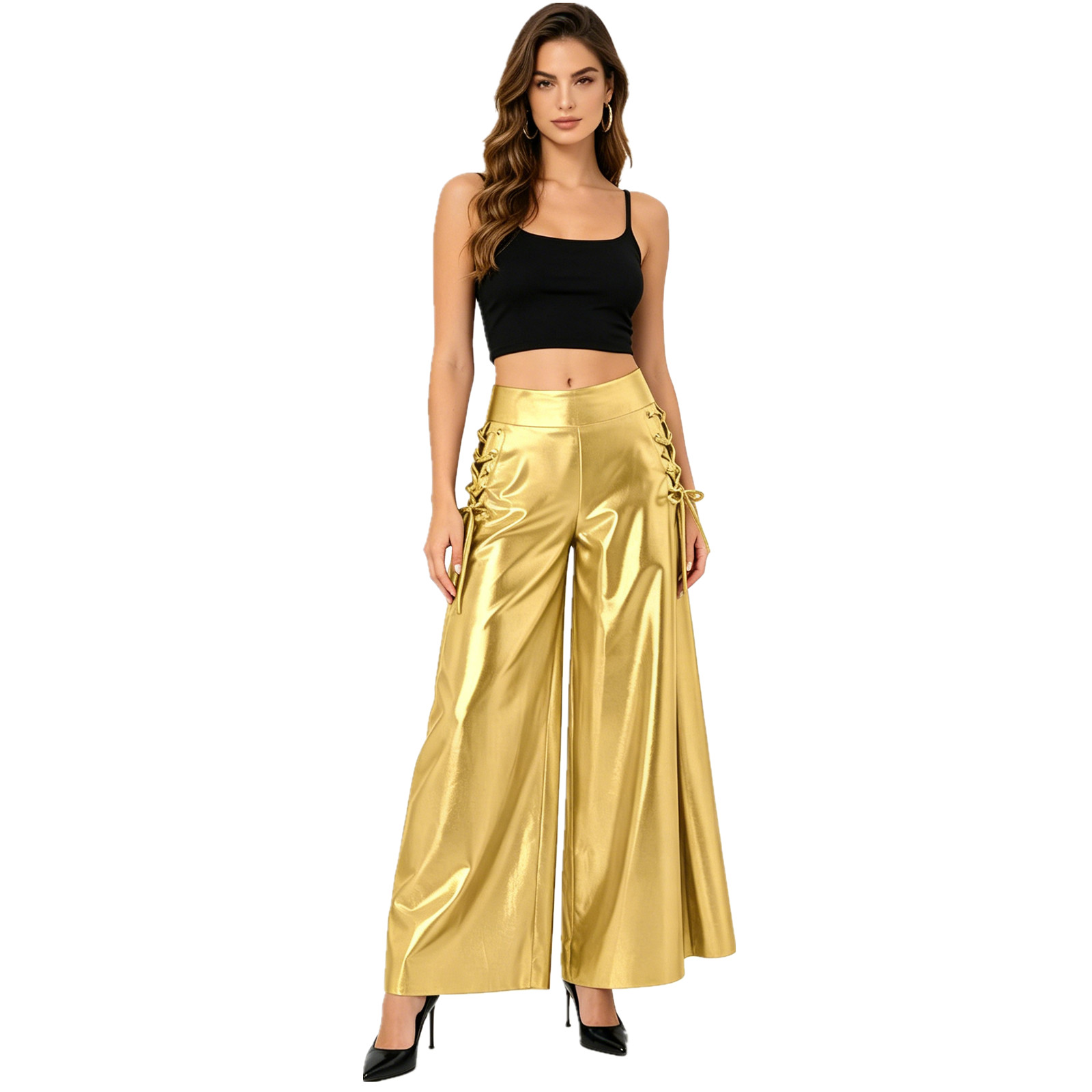 Women Halloween Carnival 70s D - Wide Leg Trouser 70S ulasan dan harga