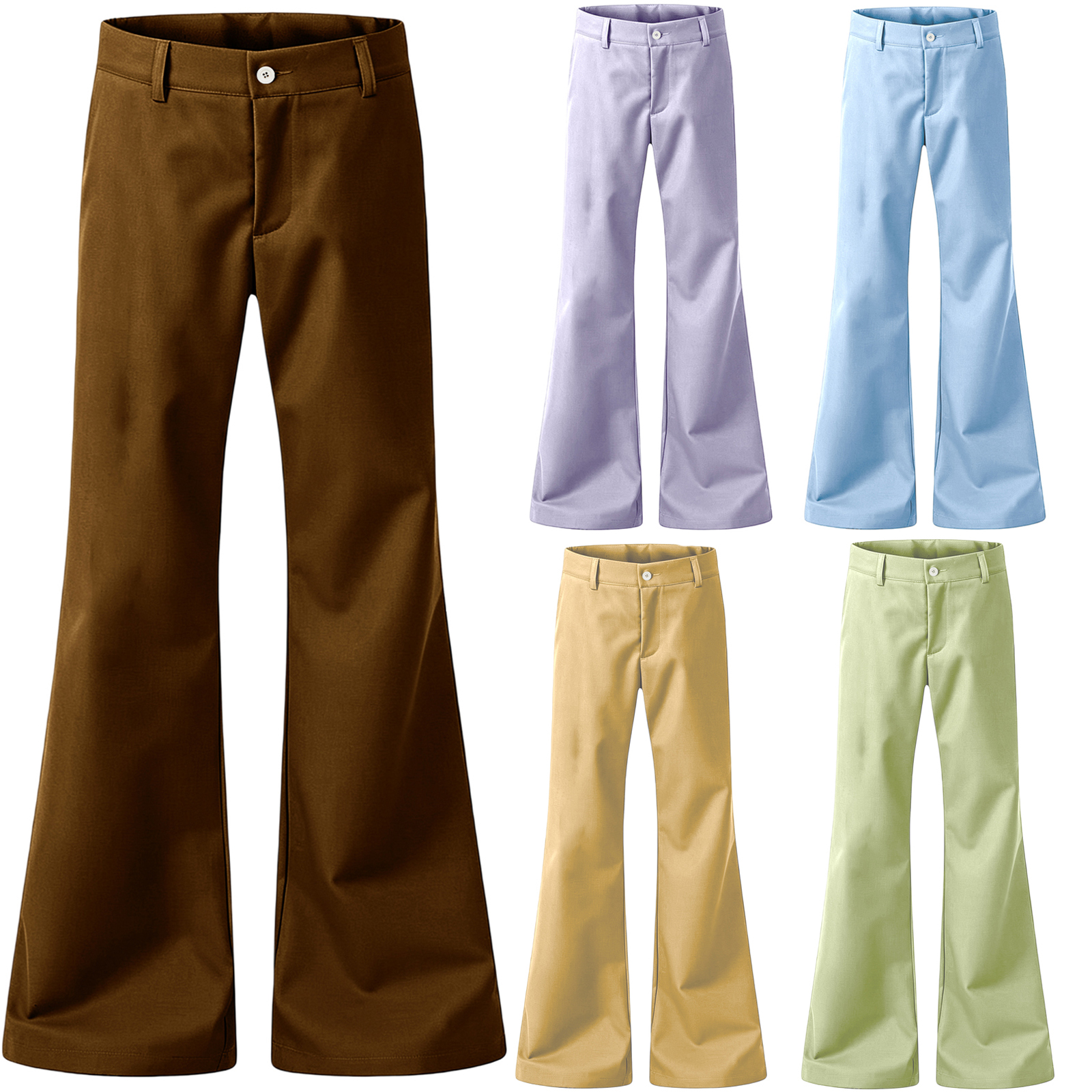 Men's Flare Pants 70s Retro Hi - Wide Leg Trouser 70S ulasan dan harga