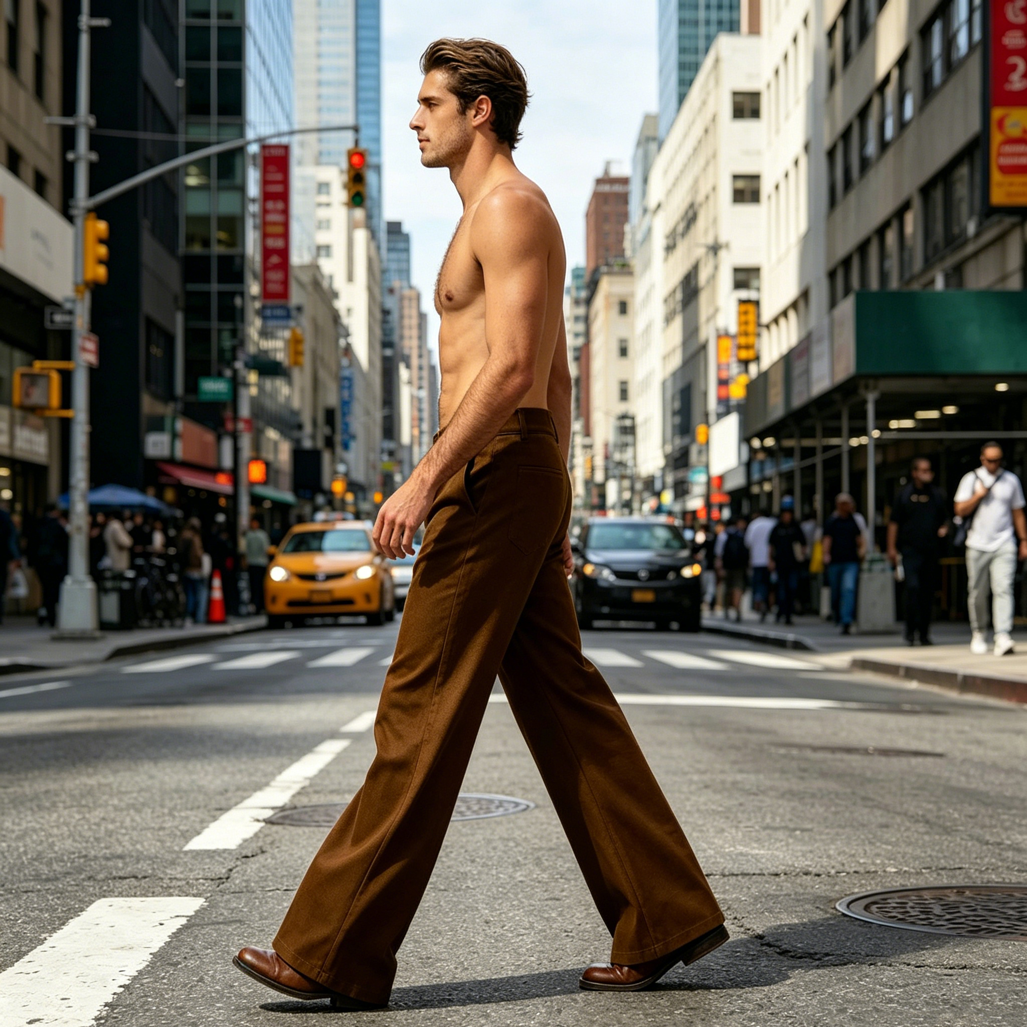 Men's Flare Pants 70s Retro Hi - Wide Leg Trouser 70S ulasan dan harga