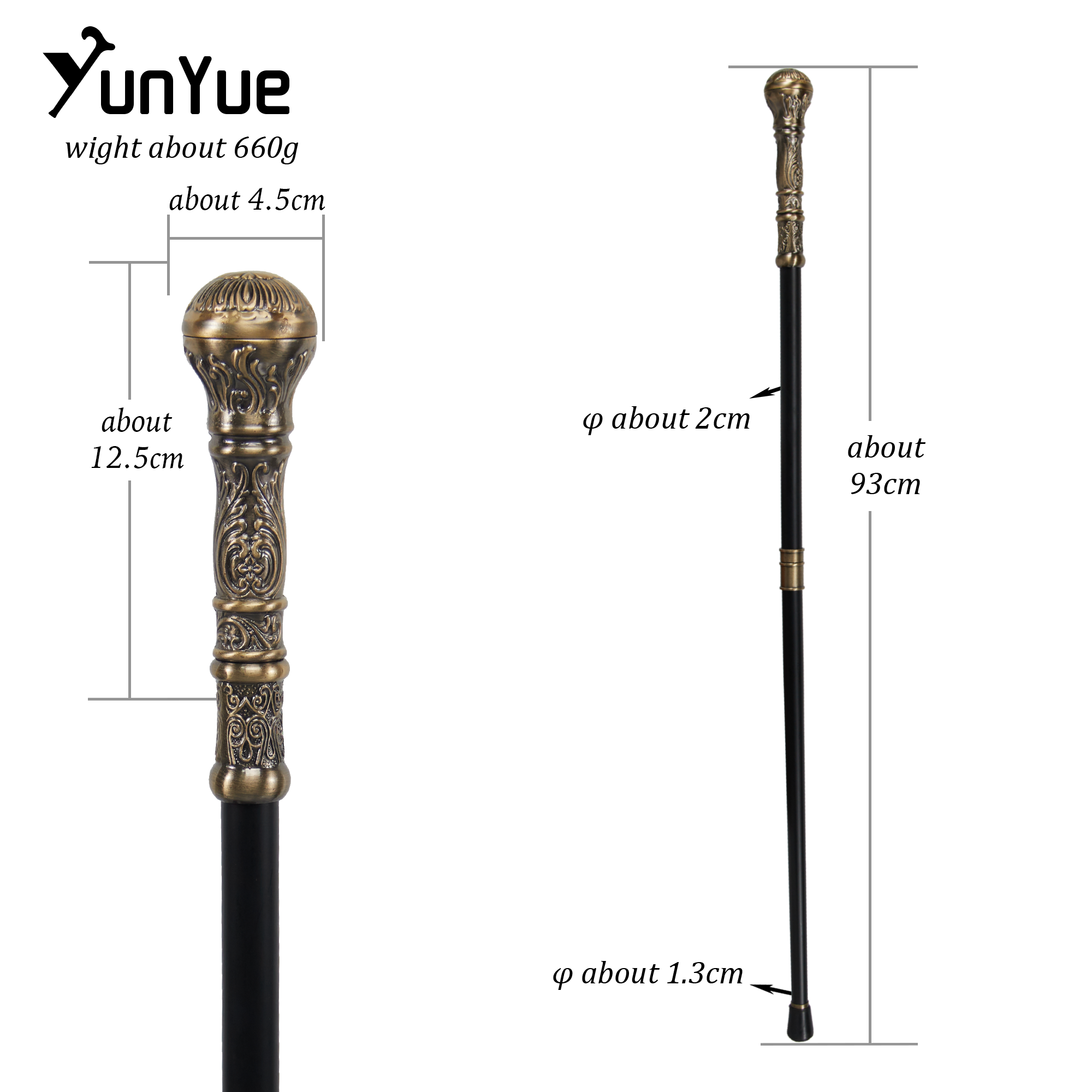 Bronze Round Handle Fashion Wa - Vintage Fashion Collection ulasan dan harga