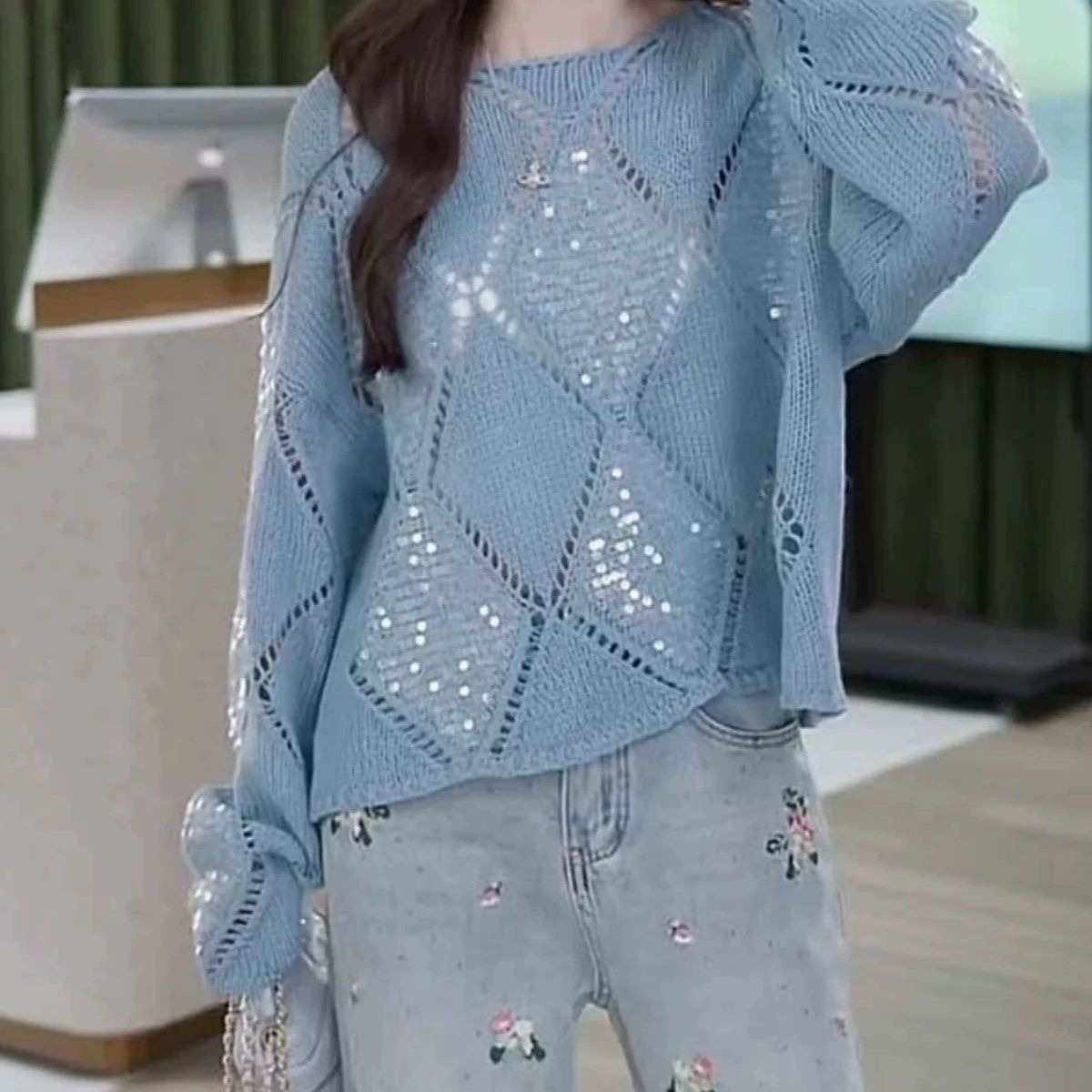 Women's Boho Chic Long Sleeve  - Crochet Top Boho ulasan dan harga