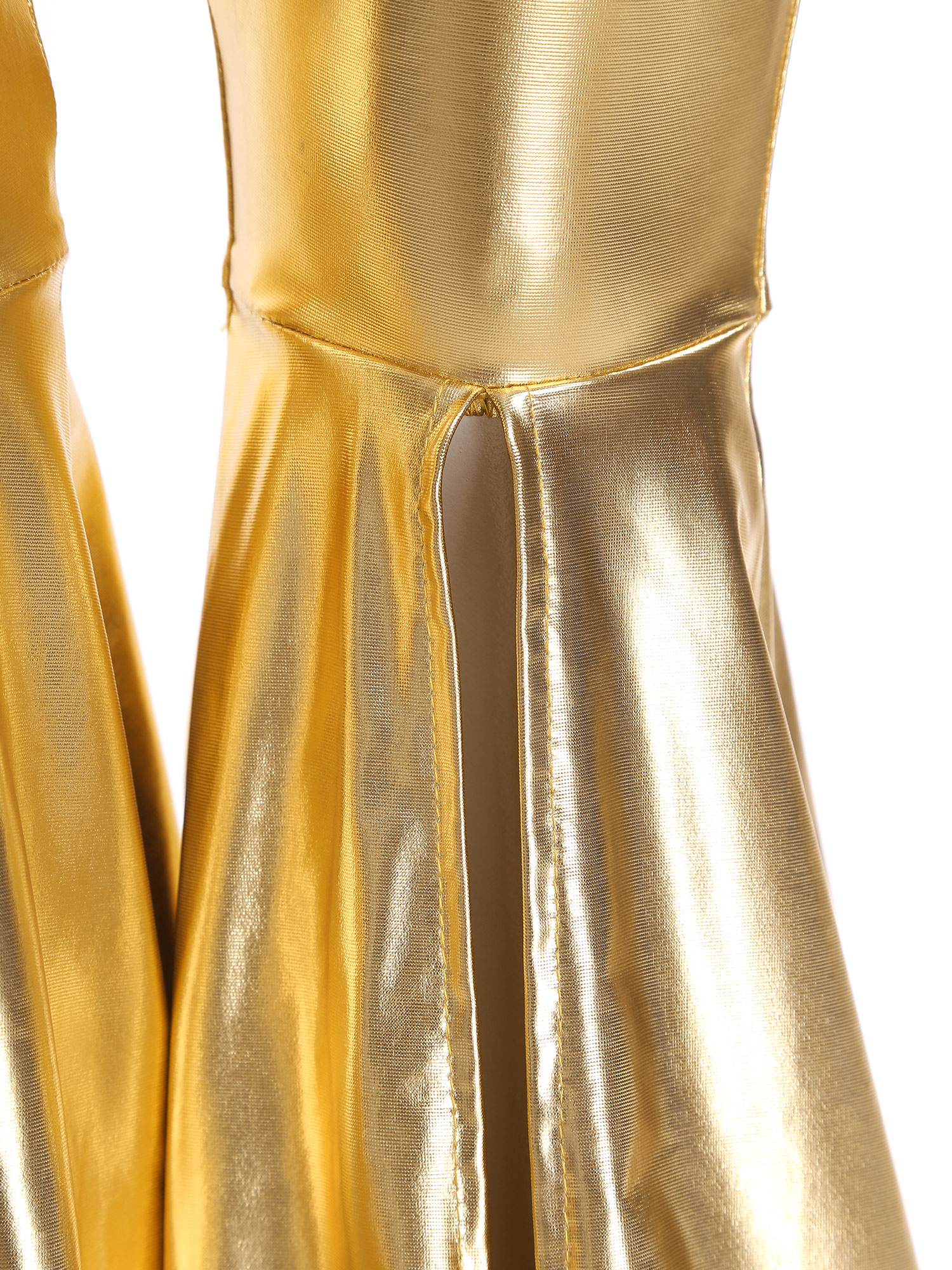 Girls Glossy Metallic Leggings - Wide Leg Trouser 70S ulasan dan harga