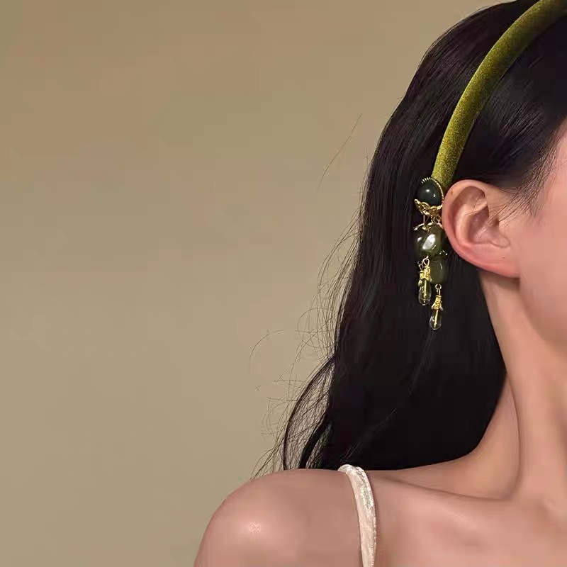 Vintage Fringe Headband Olive  - Vintage Fashion In Chinese ulasan dan harga