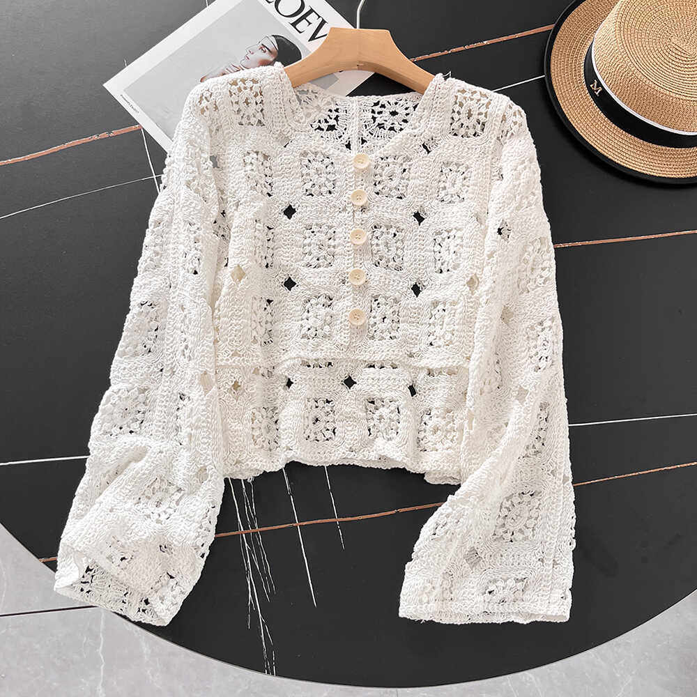 Women's Boho Crochet Lace Long - Crochet Top Boho ulasan dan harga