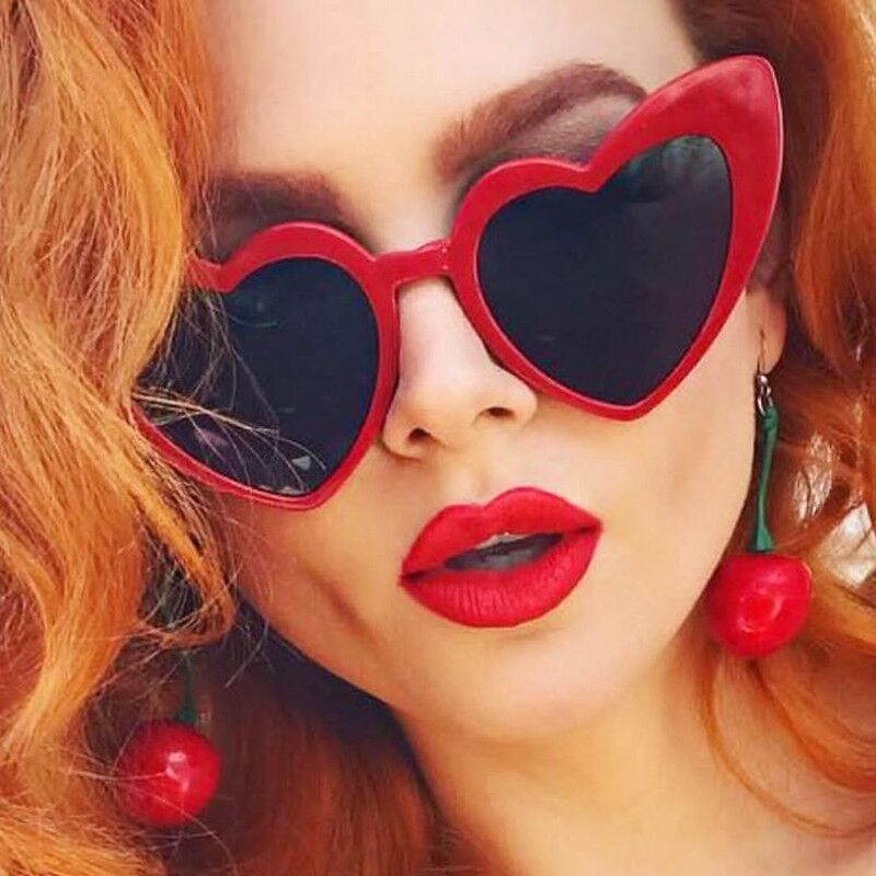 Love Heart Cat Eye Sunglasses  - Vintage Outdoor Fashion ulasan dan harga