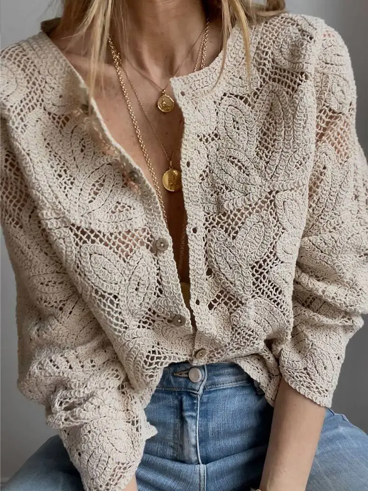 Women's Crochet Knit Shirts Bu - Crochet Top Boho ulasan dan harga