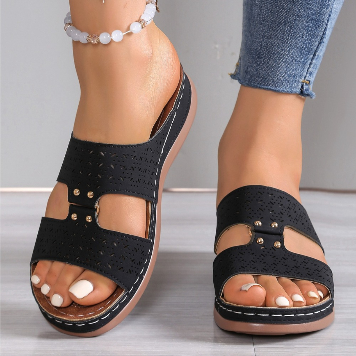 2026 Summer Women Wedge Slippe - Vintage Old Fashion ulasan dan harga