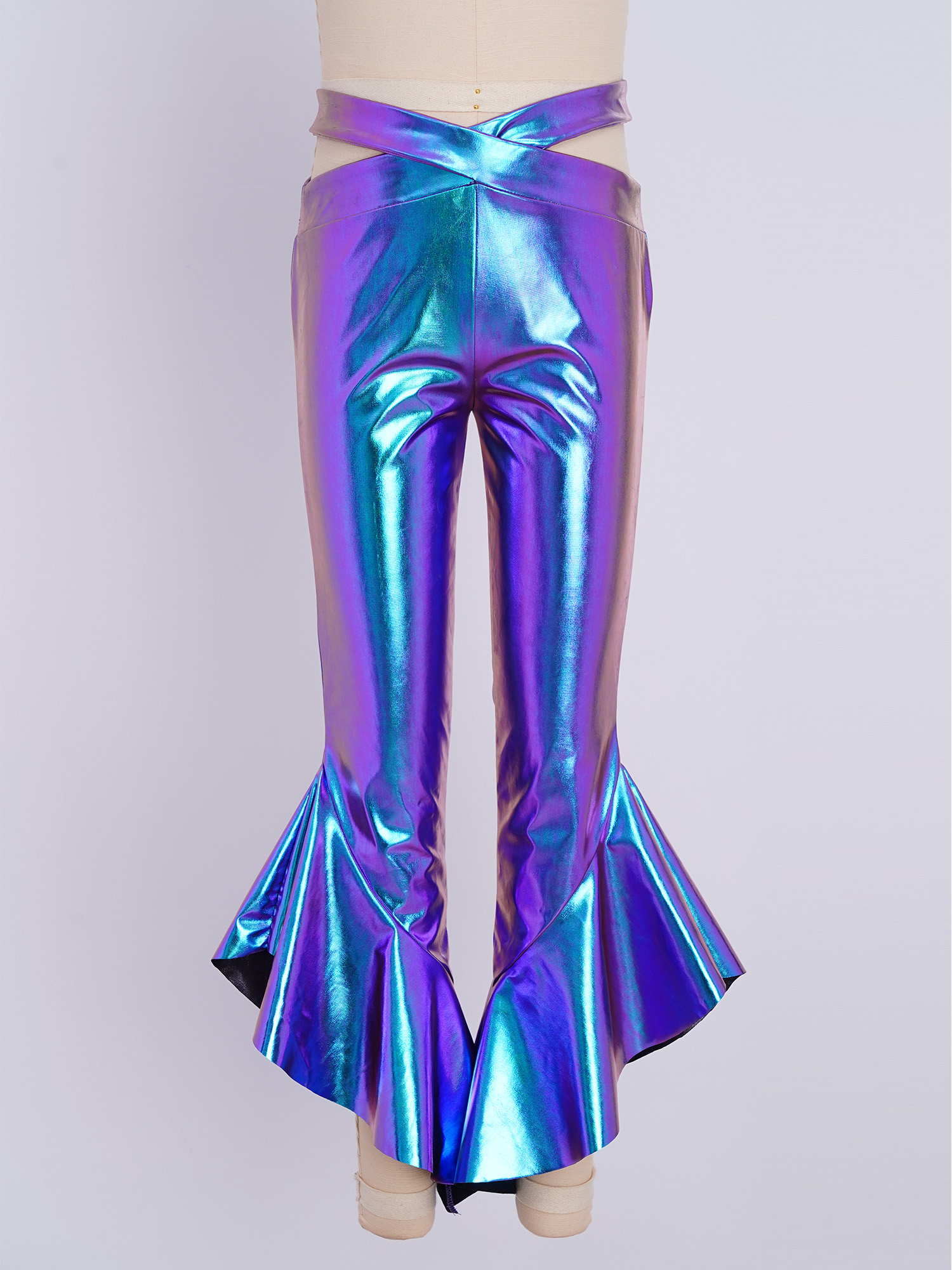 Kids Girls Shiny Flare Trouser - Wide Leg Trouser 70S ulasan dan harga