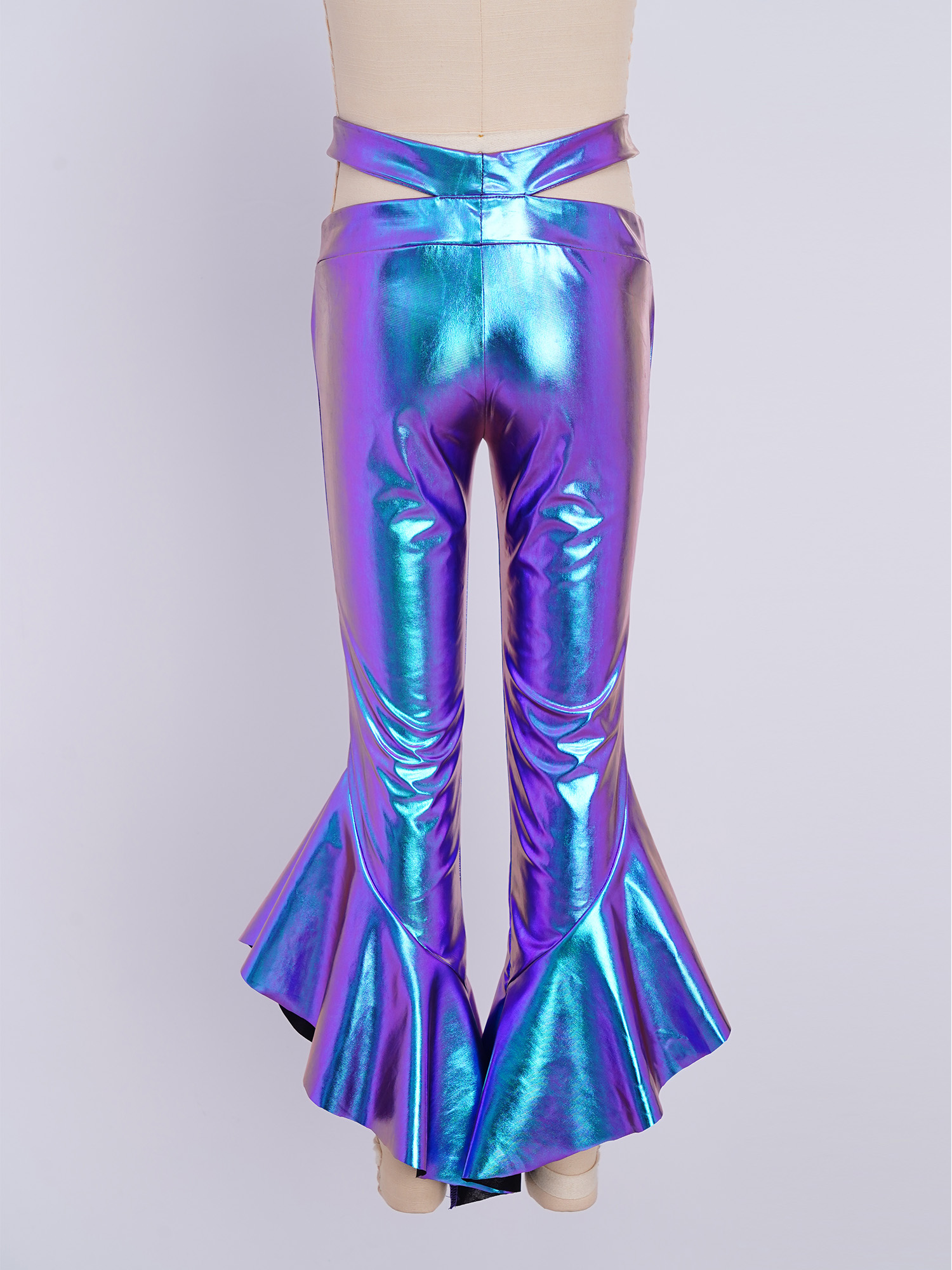 Kids Girls Shiny Flare Trouser - Wide Leg Trouser 70S ulasan dan harga