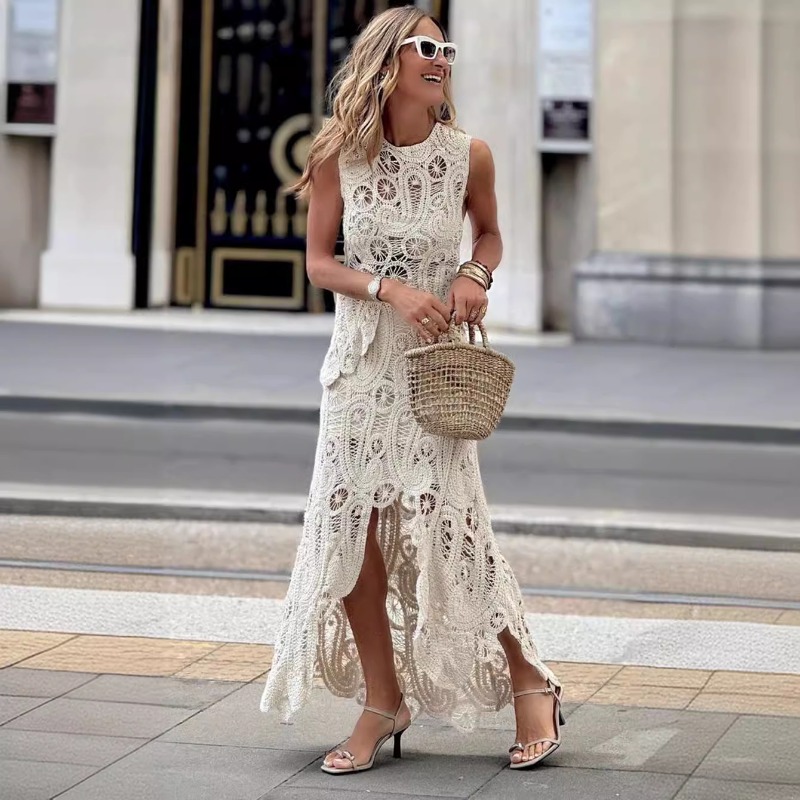 Elegant White 2 Piece Crochet  - Crochet Top Boho ulasan dan harga