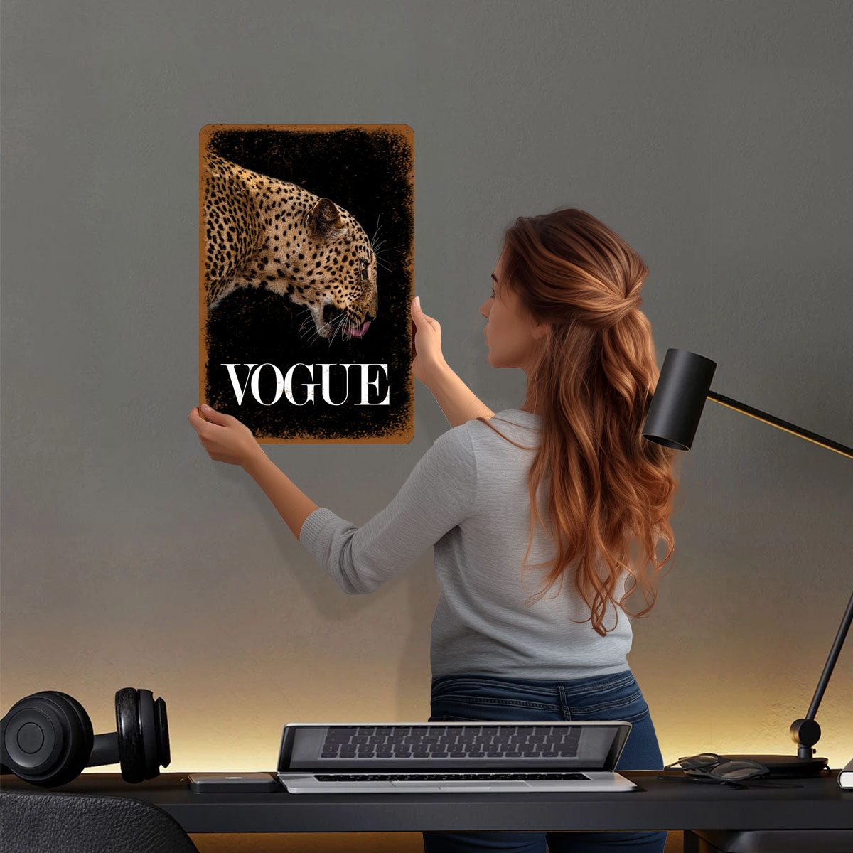 Vogue Fashion Poster Metal Sig - Vintage Vogue Fashion Poster ulasan dan harga